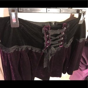 Western Fashion Brand Velvet Lace Goth Skirt